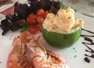 Zucchine tondo ai gamberetti con cream cheese