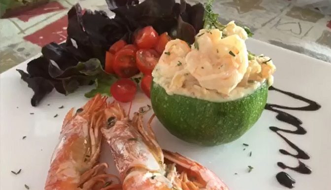 Zucchine tondo ai gamberetti con cream cheese di Edejany Cristofani Zucchine tondo ai gamberetti con cream cheese