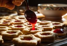 Biscotti con grano saraceno e marmellata di lamponi