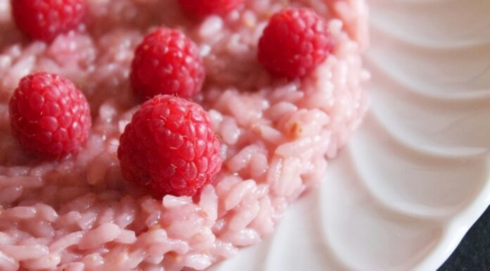 Risotto ai lamponi e guanciale croccante Risotto ai lamponi