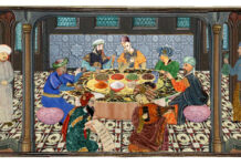 Le Banquet du Calife Mustakfi. Ricostruzione immaginaria di Fabrizio Mangoni.
